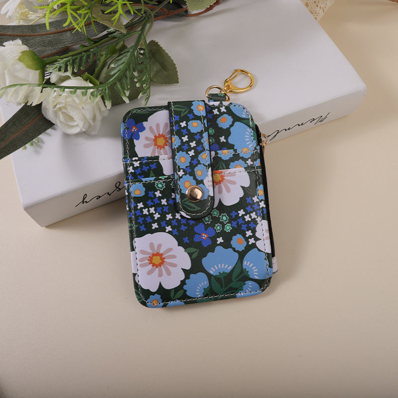 Wholesale Small Floral Card Bag Flower Printing Card Case ID Bag